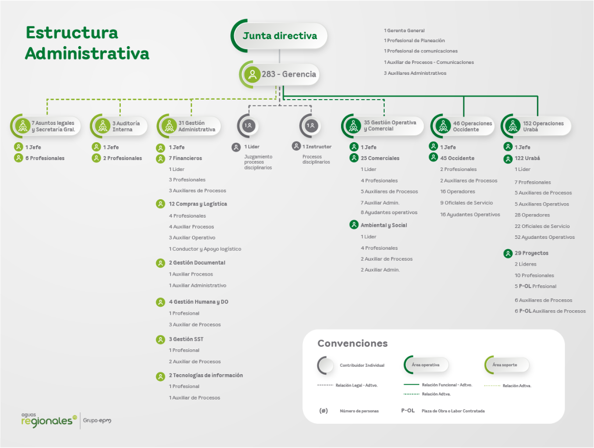 Estructura orgánica de la junta directiva