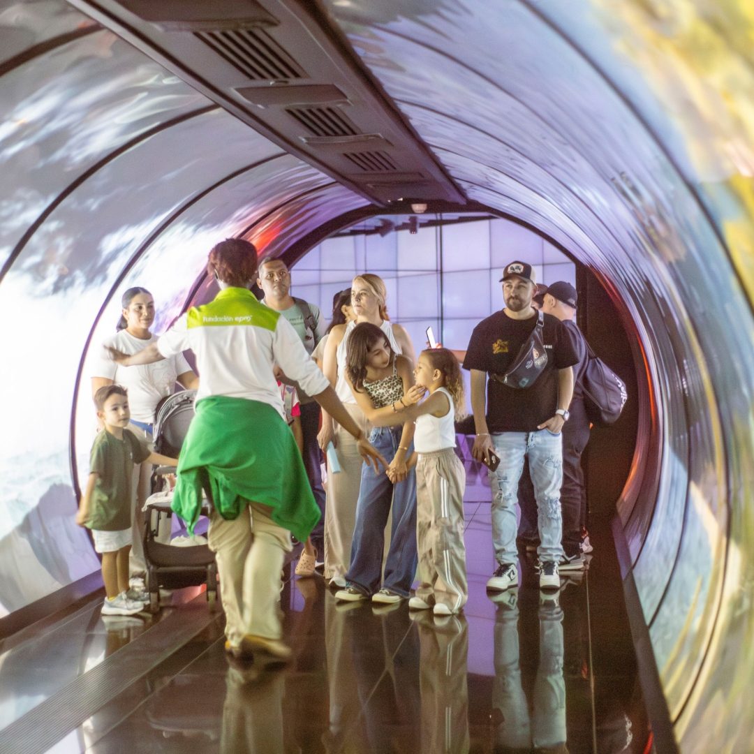 Personas recorriendo un museo