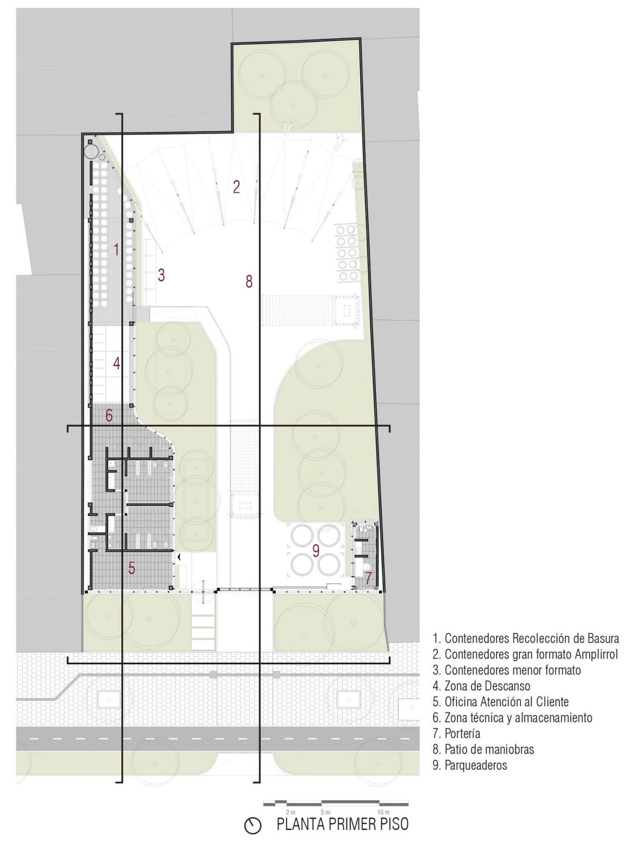 Planta arquitectonica primer piso Punto Naranja