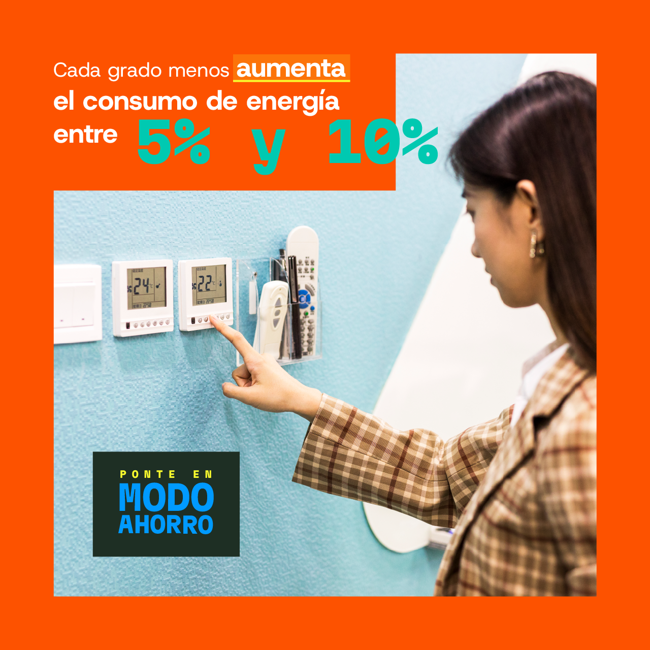Cada grado menos, aumenta el consumo de energía entre un 5% y un 10%