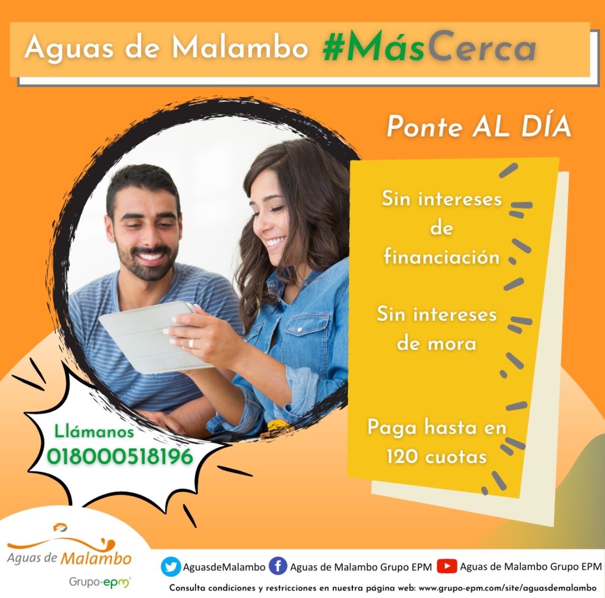 ¿Qué esperas para estar al día con Aguas de Malambo?